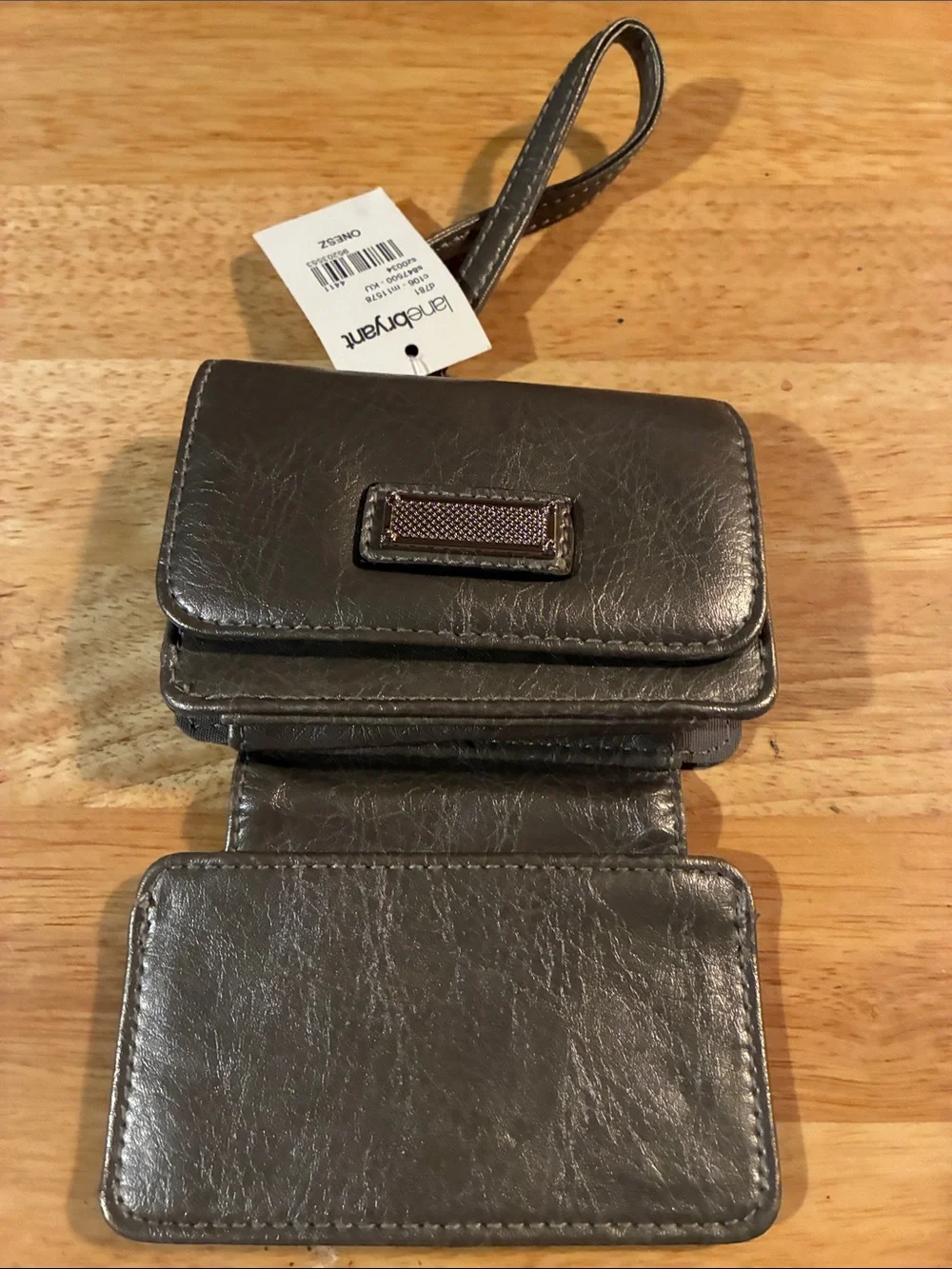 Lane Bryant Gray Leather Wristlet Clutch